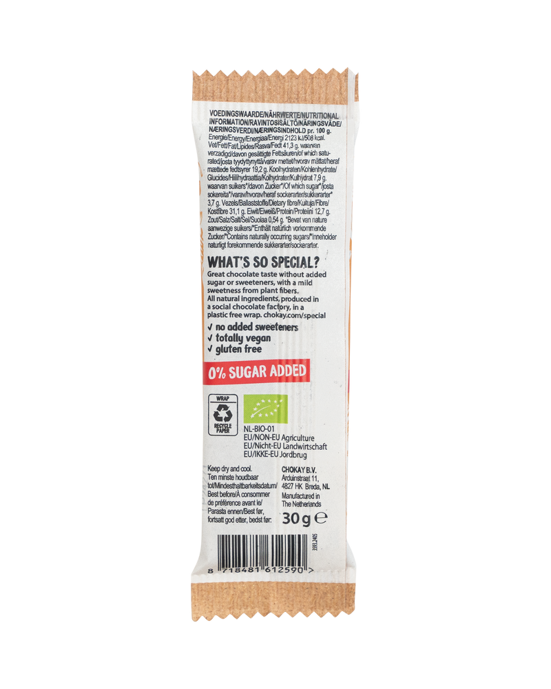 Chokay Økologisk Snack: Extra Mørk Sjokolade, Peanøtter og Karamel