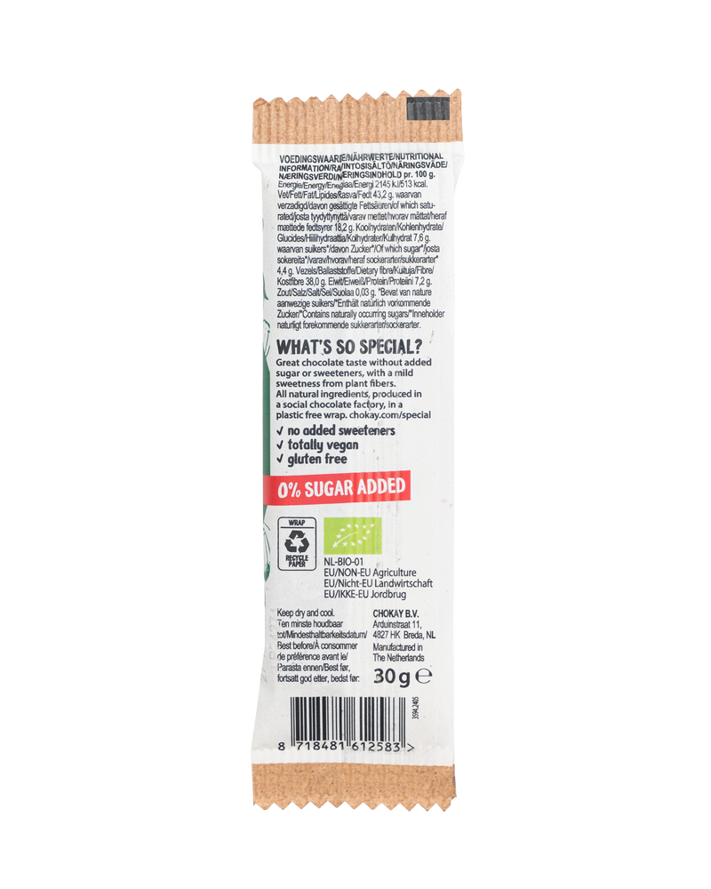 Chokay Økologisk Snack: Mørk Sjokolade og Hasselnøtter