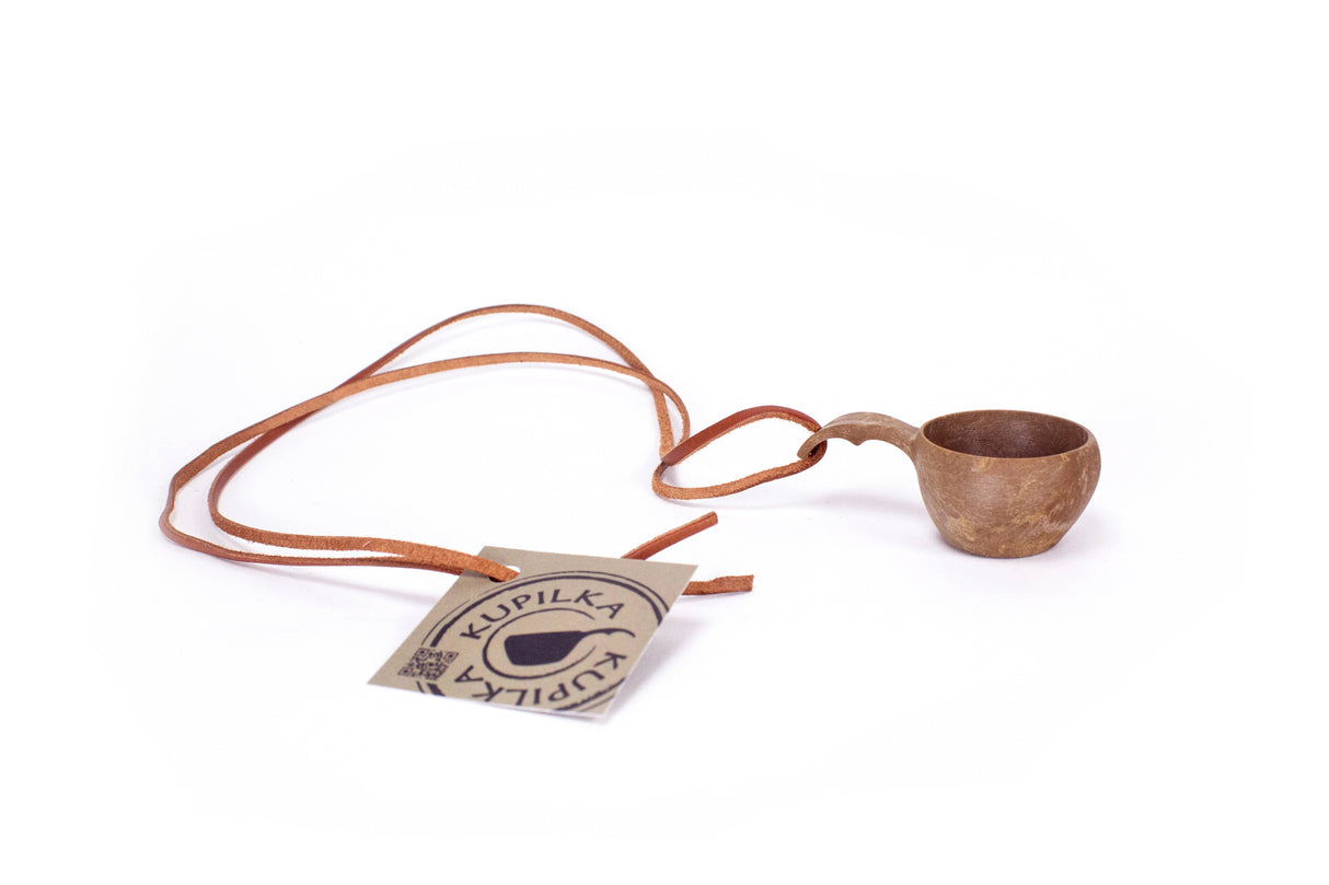 Kupilka 1, Mini cup with leather cord, brown