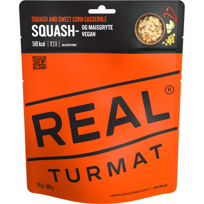 Squash- og maisgryte