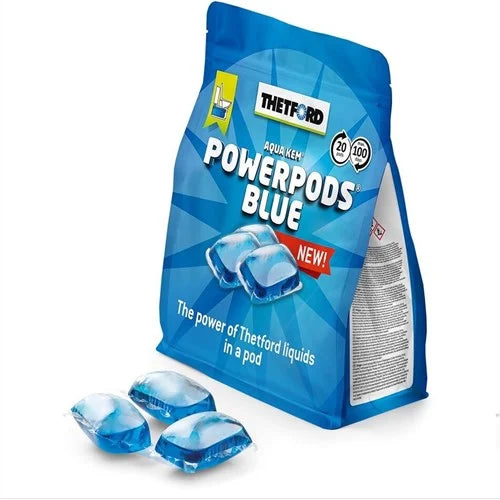 Sanitærvæske PowerPods Blue - Pose med 20 doseringer