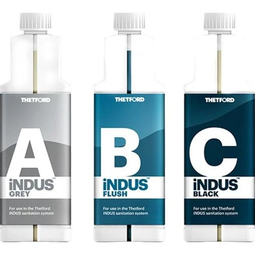 Sanitærvæske iNDUS Set Grey-Flush-Black 3 x 1l Thetford