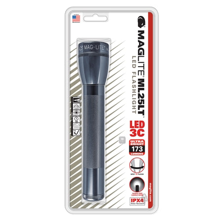Ficklampa, ML25LT LED svart för 3 st C-cells batterier i blisterförpackning