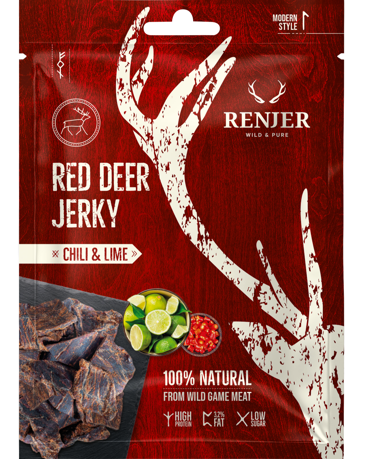 Renjer Hjort Jerky med Chili & Lime