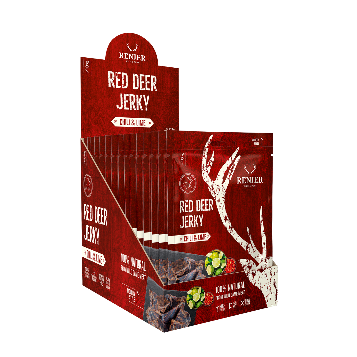 Renjer Hjort Jerky med Chili & Lime