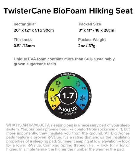 TwisterCane Bio Foam 50x30 cm HIKING SEAT